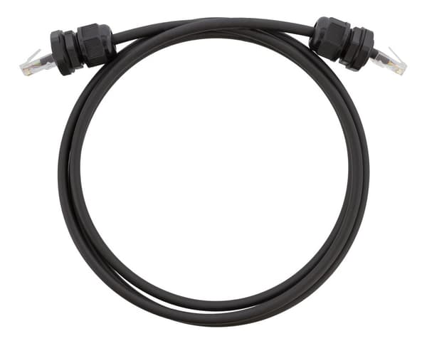 S/FTP Cat6a patch cable, 3m, IP68, PG13.5, black