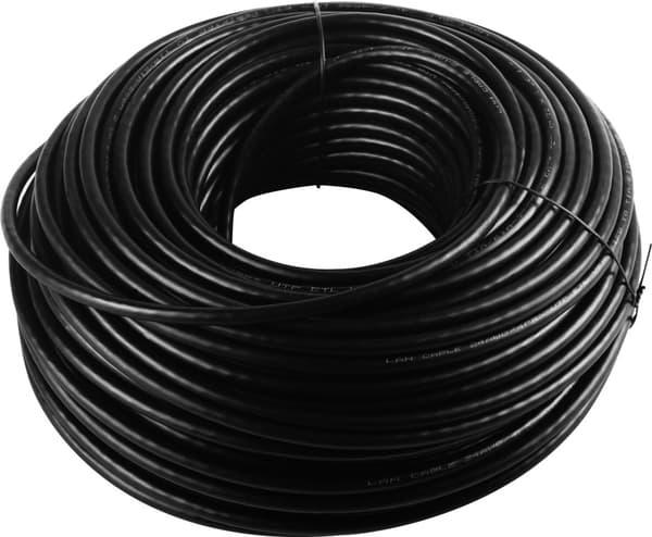 CAT 6 nettverkskabelsett for utendørs ruting, U/UTP, svart