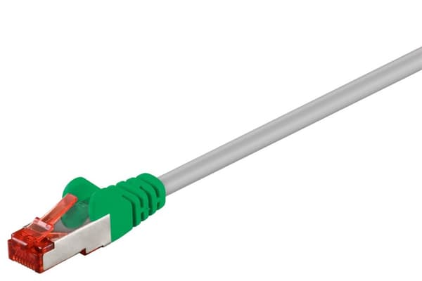 CAT 6 ristikkäinen patch-kaapeli, S/FTP (PiMF), harmaa, vihreä, 5 m