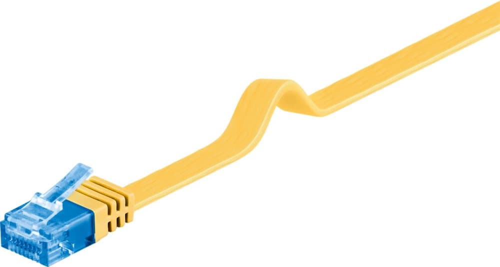CAT 6A platt patchkabel, U/UTP, Gul