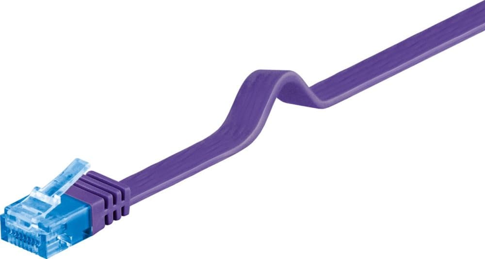 CAT 6A platt patchkabel, U/UTP, Violett