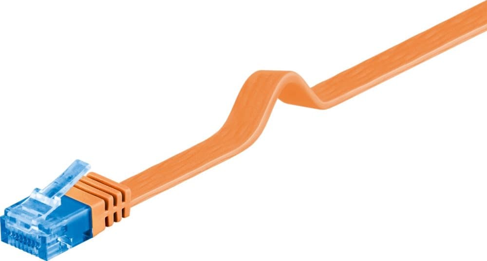 CAT 6A platt patchkabel, U/UTP, Orange