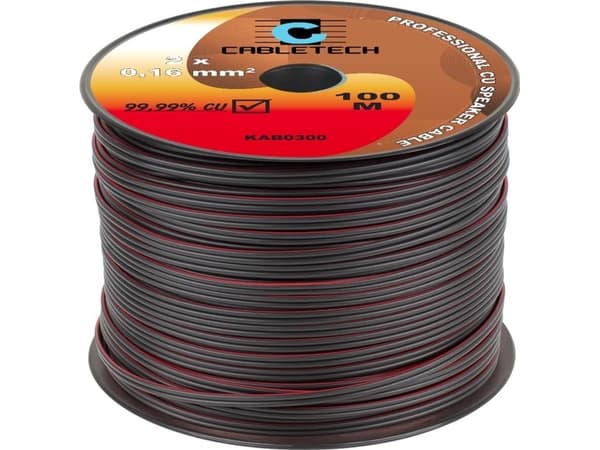 Cabletech kaiutinkaapeli 0.16mm musta