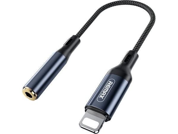 Remax Sury Series Lightning-adapter - minikontakt 3,5 mm 0,13 m grafitt (RL-LA13i)