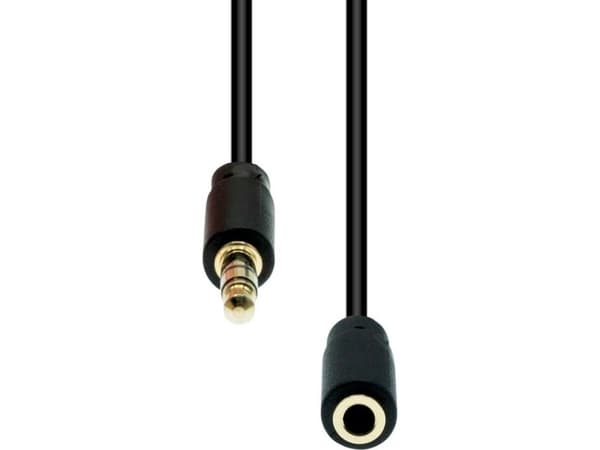 Kabel ProXtend Mini-Jack 3-Pin Slim Extension Cable Black 3M