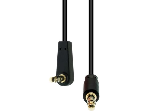 Kabel ProXtend Mini-Jack 3-Pin Angled Slim Cable M-M Black 0.5M