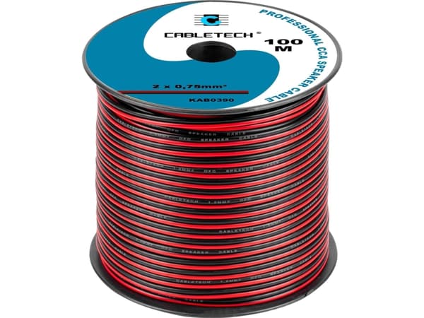 Cabletech CCA 0,75 mm svart og rød høyttalerkabel