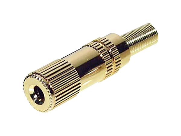 TRU COMPONENTS 1559798 Jack-stik 3,5 mm Kobling, lige Poltal: 3 Stereo Guld 1 stk
