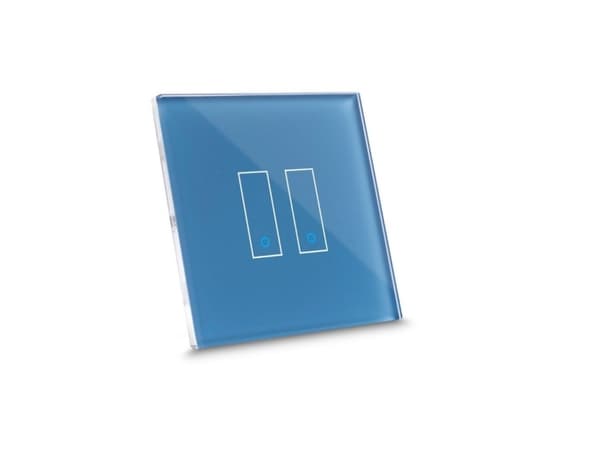 Iotty Smart Switch Frontplate med dobbel knapp - Bygg din egen Smart Switch - Blågrønn