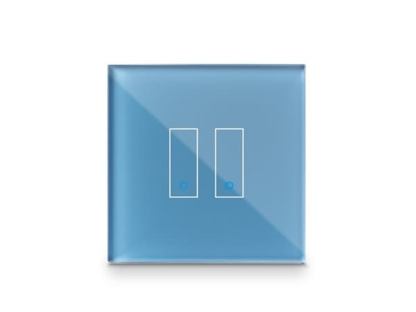 Iotty Smart Switch Frontplate med dobbel knapp - Bygg din egen Smart Switch - Blågrønn