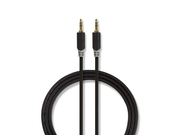 Nedis - Lydkabel - mini-phone stereo 3.5 mm hann rett til mini-phone stereo 3.5 mm hann rett - 1 m - antrasitt - rund