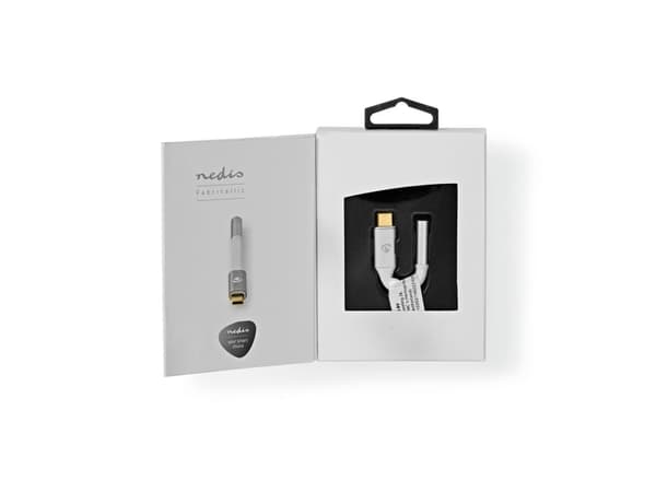 Nedis - USB-C til hovedtelefon jackstikadapter - USB-C han til stereo mini-jackstik hun - 8 cm - aluminium