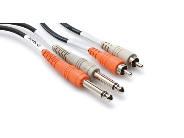 Hosa Technology 2 x RCA/2 x TS, 2 x RCA, Hankjønn, 2 x 6.35mm TS, Hankjønn, 4 m, Sort