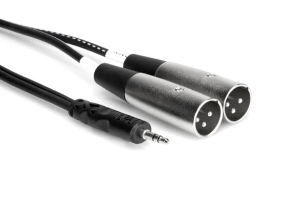 Hosa Technology CYX-402M, 3.5mm TRS, Hankjønn, 2 x XLR (3-pin), Hankjønn, 2 m, Sort