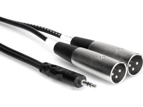 Hosa Technology CYX-402M, 3.5mm TRS, Hankjønn, 2 x XLR (3-pin), Hankjønn, 2 m, Sort