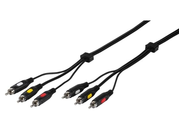 Vivanco 47/50 20AV, 3 x RCA, urosliitin, 3 x RCA, urosliitin, 2 m, musta