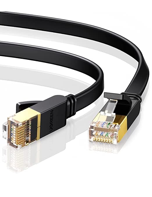 UGREEN Cat7 RJ45 Ethernet Kabel Platt Guldpläterad 10Gbps 600MHz FTP
