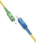 Miniatyrbillede 4 af 5: Lyslederkabel (FTTH), Singlemode (OS2) Yellow, gul (Simplex), 0,5 m