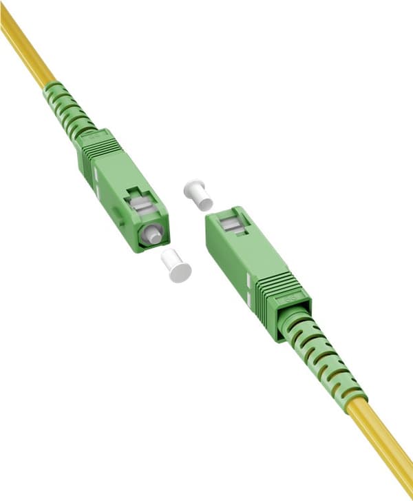 Fiberoptisk kabel (FTTH), Singlemode (OS2) Gul, Gul (Simplex), 1 m