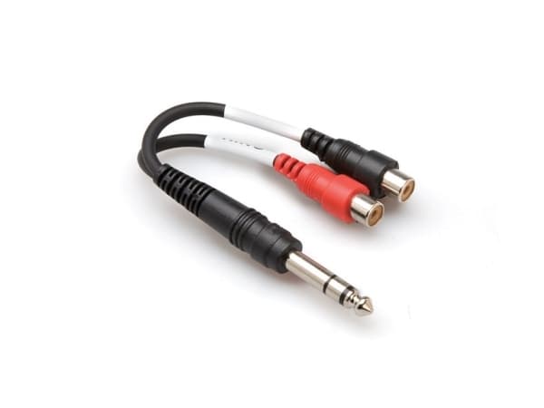 Hosa Technology YPR-102, 6,35mm TRS, Hankoppling, 2 x RCA, Honkoppling, Svart