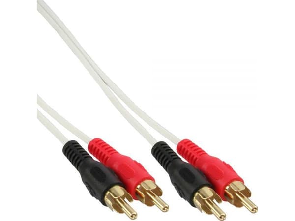 InLine 7m 2x RCA M/M, Manlig kontakt, 2 x RCA, Manlig kontakt, 7 m, Vit