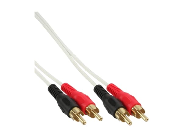 InLine 7m 2x RCA M/M, Manlig kontakt, 2 x RCA, Manlig kontakt, 7 m, Vit