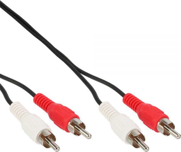 InLine 89931A, Hankjønn, 2 x RCA, Hankjønn, 15 m, Sort