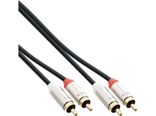 InLine 99262, 2 x RCA, Hankjønn, 2 x RCA, Hankjønn, 2 m, Sort
