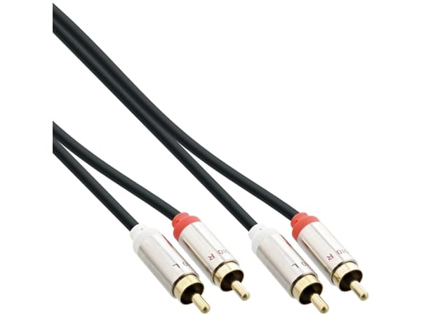 InLine 99262, 2 x RCA, Hankjønn, 2 x RCA, Hankjønn, 2 m, Sort