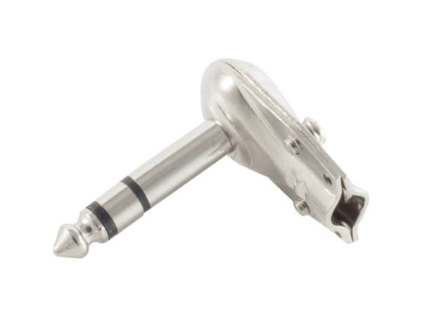 TRU COMPONENTS 1559786 Jack-stik 6,35 mm Stik, vinklet Poltal: 3 Stereo Sølv 1 stk