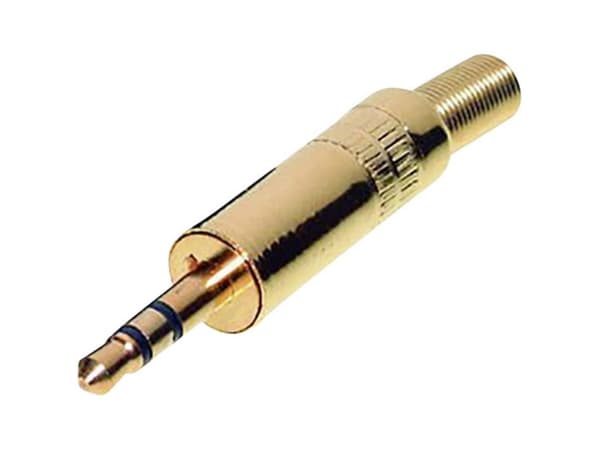 TRU COMPONENTS 1559794 Jack-stik 3,5 mm Stik, lige Poltal: 3 Stereo Guld 1 stk