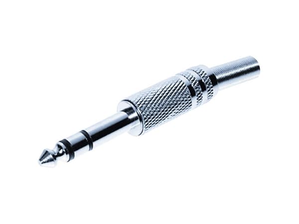 TRU COMPONENTS 1559779 Jack-stik 6,35 mm Stik, lige Poltal: 3 Stereo Sølv 1 stk