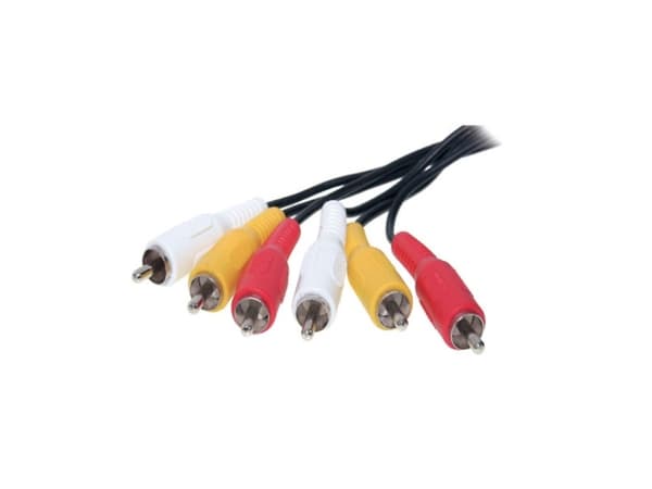 shiverpeaks BASIC-S 3x RCA - 3x RCA 5.0m, 3 x RCA, Hankjønn, 3 x RCA, Hankjønn, 5 m, Sort, Rød, Hvit, Gult