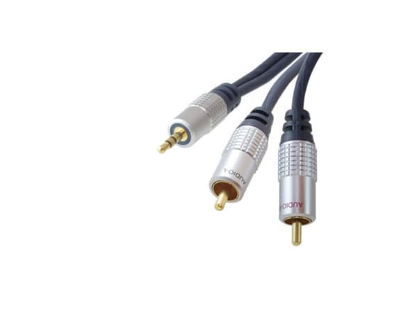 shiverpeaks sp-PROFESSIONAL, 3,5mm, Hankoppling, 2 x RCA, Hankoppling, 3 m, Blå, Krom