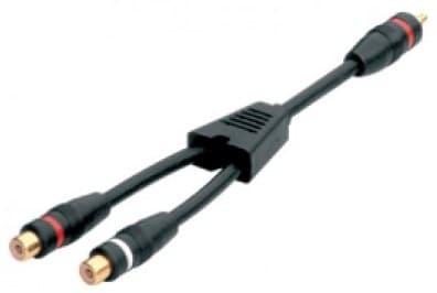 Tecline 64654, RCA, Hankjønn, 2 x RCA, Hunkjønn, 0,2 m, Sort