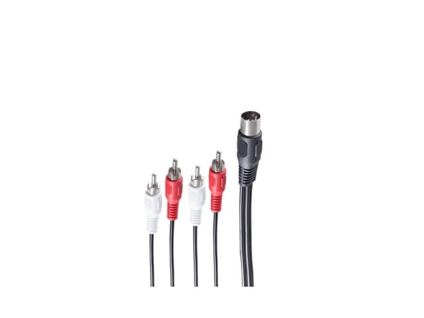 shiverpeaks BS10402, DIN (5-pin), Hankjønn, 4 x RCA, Hankjønn, 1,5 m, Sort