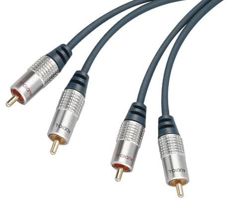 Tecline 3.0m 2 x RCA - 2 x RCA, 2 x RCA, Hankjønn, 2 x RCA, Hankjønn, 3 m, Grå