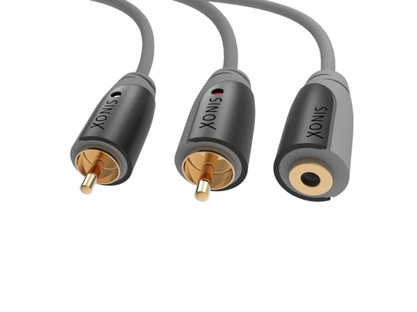Sinox Plus+ - Ljudkabel - RCA hane till mini-phone stereo 3.5 mm hona - 1 m