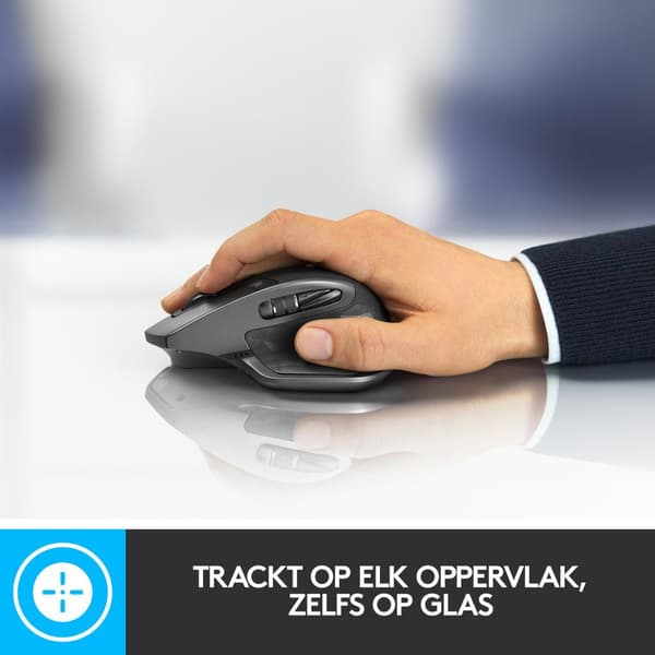 Logitech MX Master 2S - Trådlös mus - RF + Bluetooth - Version 2020 - Svart