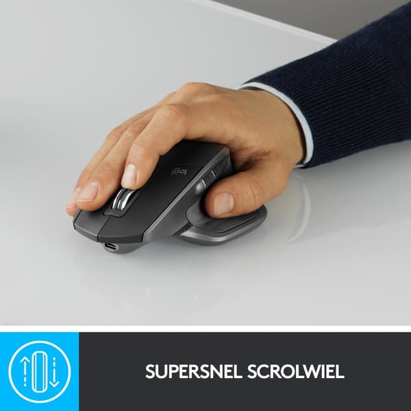 Logitech MX Master 2S - Trådlös mus - RF + Bluetooth - Version 2020 - Svart