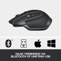 Miniatyrbild 7 av 11: Logitech MX Master 2S - Trådlös mus - RF + Bluetooth - Version 2020 - Svart
