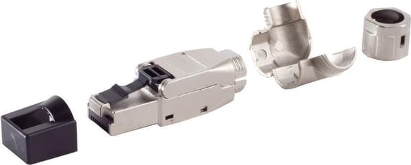 S/CONN maksimale tilslutningsmuligheder netværksstik, kat. 6A RJ45-stik uden værktøj, værktøjsfri, albue, STP (08-51003)