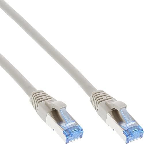 InLine - Patch-kabel - RJ-45 (M) til RJ-45 (M) - 25 cm - SFTP, PiMF - CAT 6a - Halogenfri, Rund - Grå (76821)