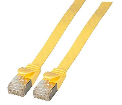 EFB electronics RJ45 flat patch kabel U/FTP, Cat.6A, PVC, gul, 500 MZh, 10 Gbit, 0,25 m lang