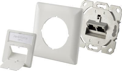 Renkforce netværksstik forsænket indsats CAT 6 2 Port Pearl White (RF-4393024) Hvid