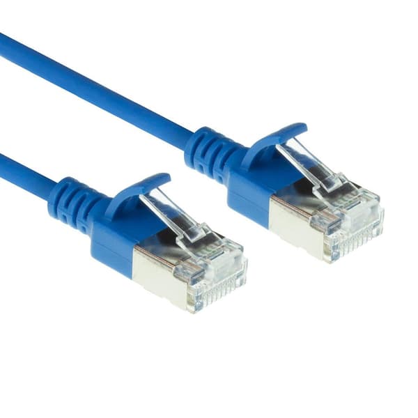 ACT Blue 2 meter LSZH U/FTP CAT6A datacenter slimline patch-kabel uden problemer med RJ45-stik (DC7602)