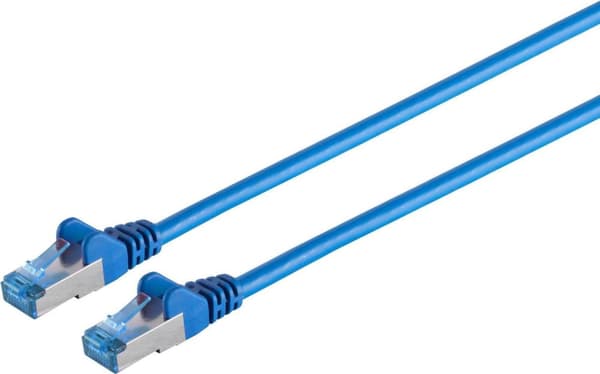 S/CONN maksimale tilslutningsmuligheder netværkskabel patch-kabel, kat 6A, S/FTP, PIMF, halogenfri, GHMT-CERTIFICERET, blå, 1,5 m (75711-A1.5B)