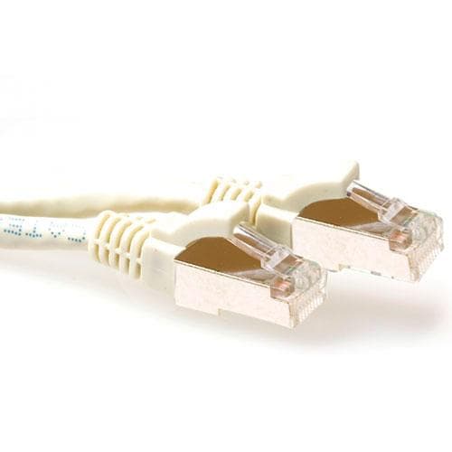 ACT Ivory 3 meter SFTP CAT6A patch-kabel uden problemer med RJ45-stik. Cat6a s/ftp snagless iv 3.00m (FB6003)