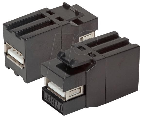 EFB-Electronics EFB Keystone installationsadapter USB2.0 A - A, sort (EB527V2)