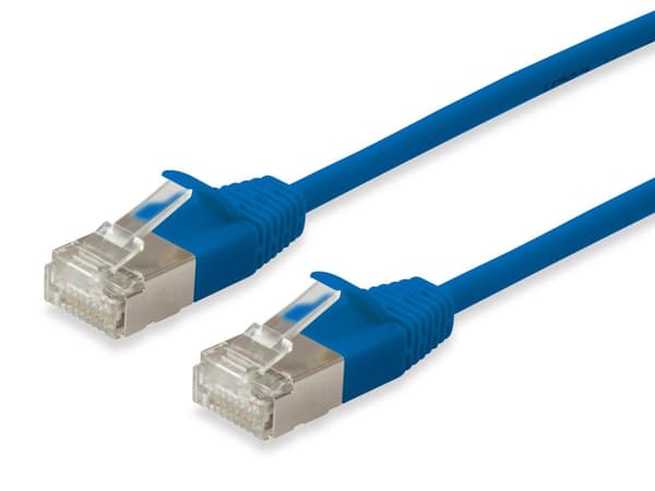 varusta Slim - Patch -kaapeli - RJ-45 (M) - RJ-45 (M) - 1 m - S/FTP - CAT 6a - valettu, ilman koukkua - Sininen